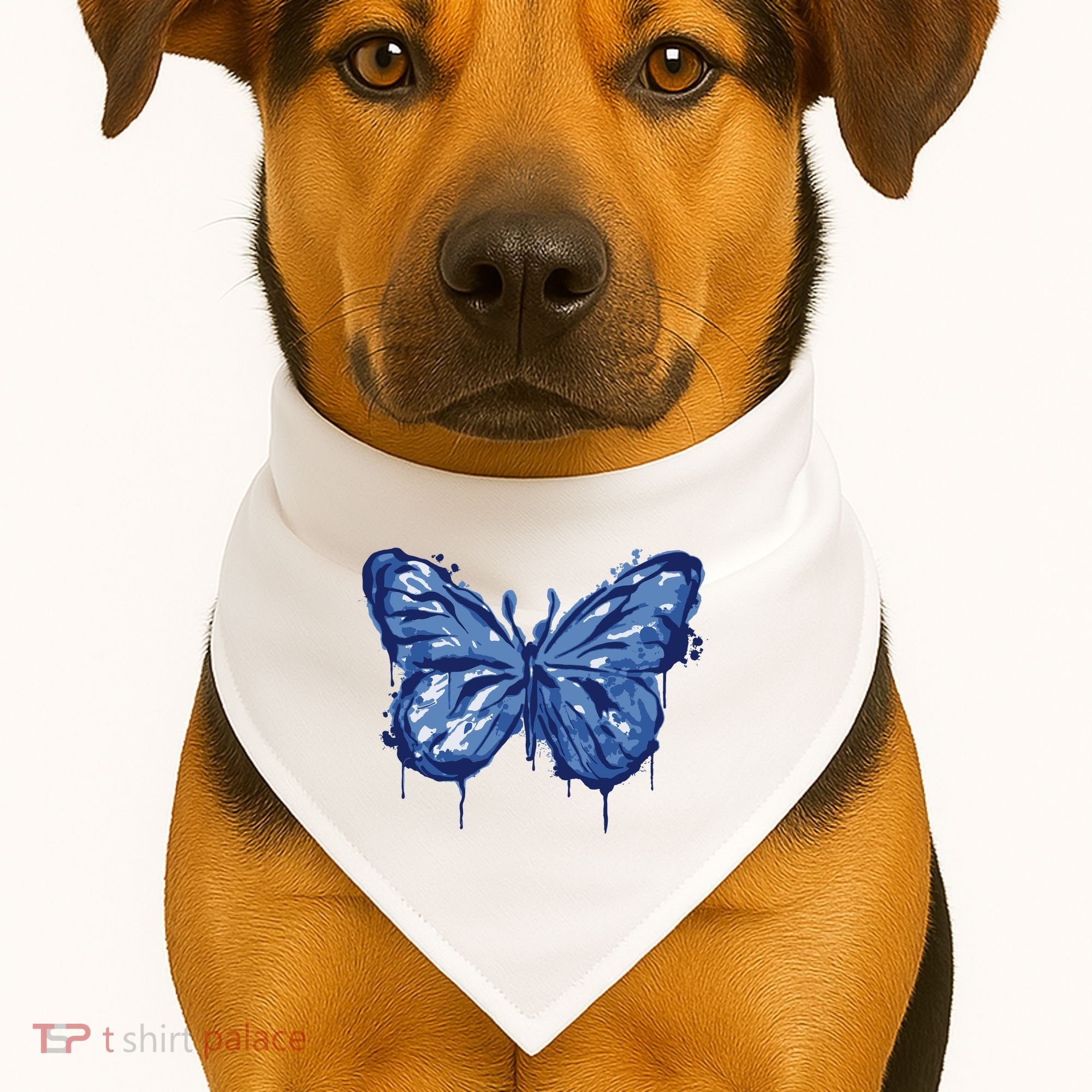 Butterfly Ink Dripping USA-Made Doggie Bandana