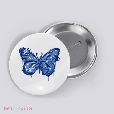 Butterfly Ink Dripping Button