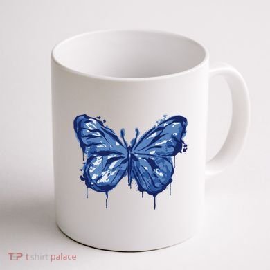 Butterfly Ink Dripping Coffee Mug back