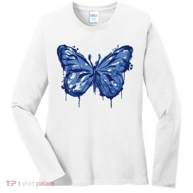 Butterfly Ink Dripping Women's Long Sleeve Shirt