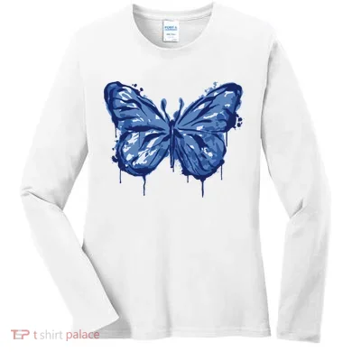 Butterfly Ink Dripping Women's Long Sleeve Shirt