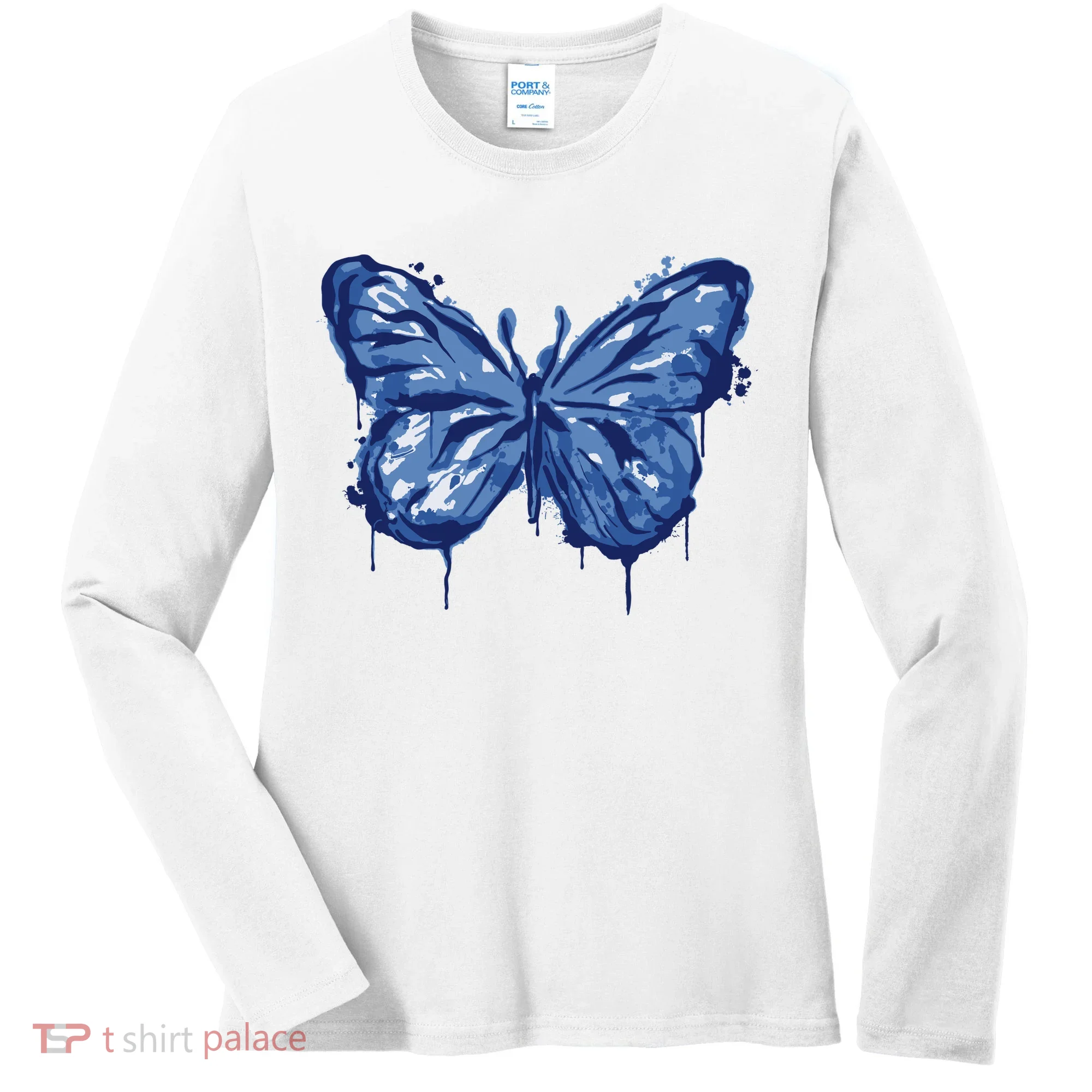 Butterfly Ink Dripping Women's Long Sleeve Shirt