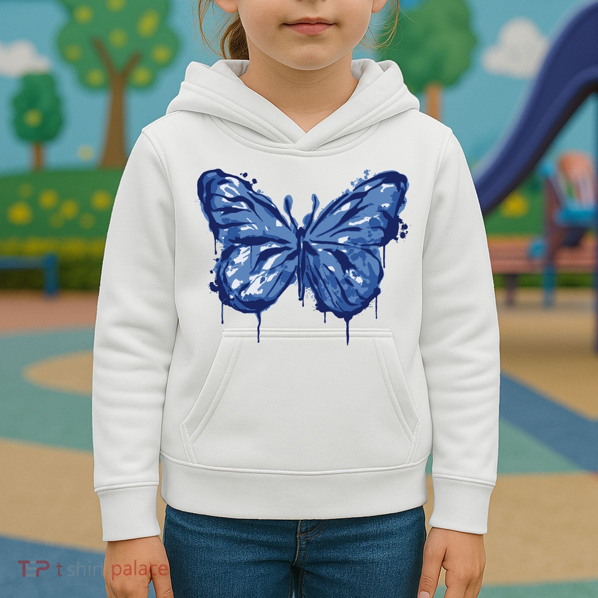 Butterfly Ink Dripping Kids Hoodie