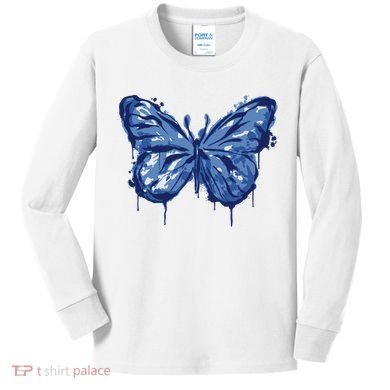 Butterfly Ink Dripping Kids Long Sleeve Shirt
