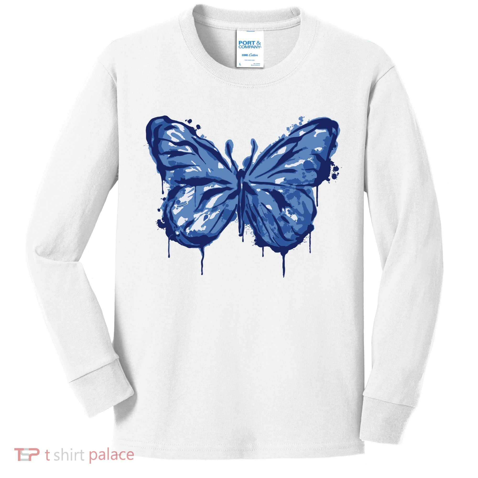 Butterfly Ink Dripping Kids Long Sleeve Shirt