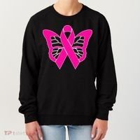 Butterfly Ribbon Breast Cancer Women's Sweatshirt thumb 0