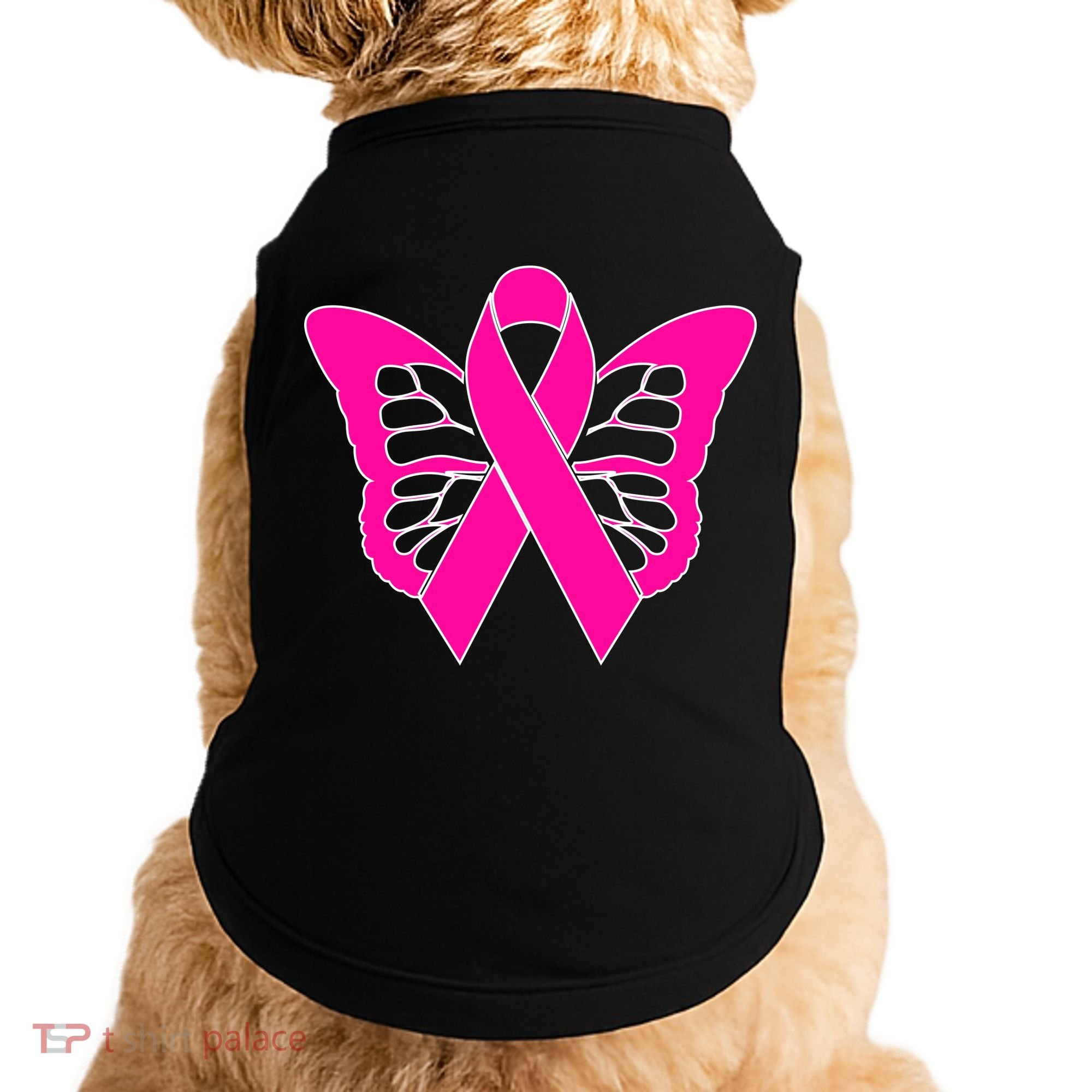 Butterfly Ribbon Breast Cancer Doggie Tank