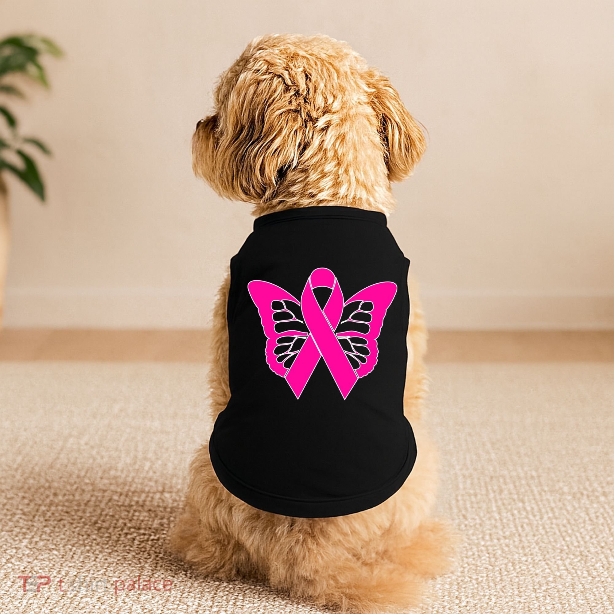 Butterfly Ribbon Breast Cancer Doggie Tank