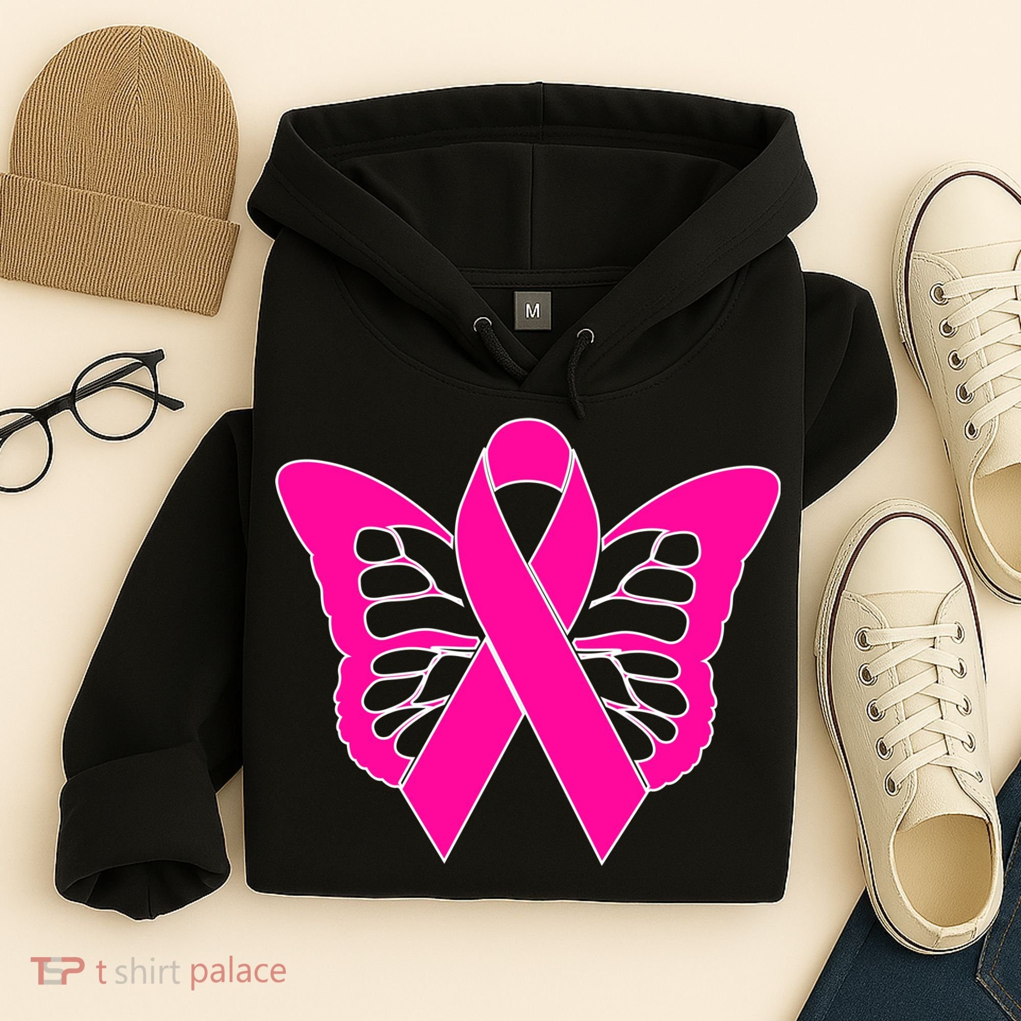 Butterfly Ribbon Breast Cancer Hoodie