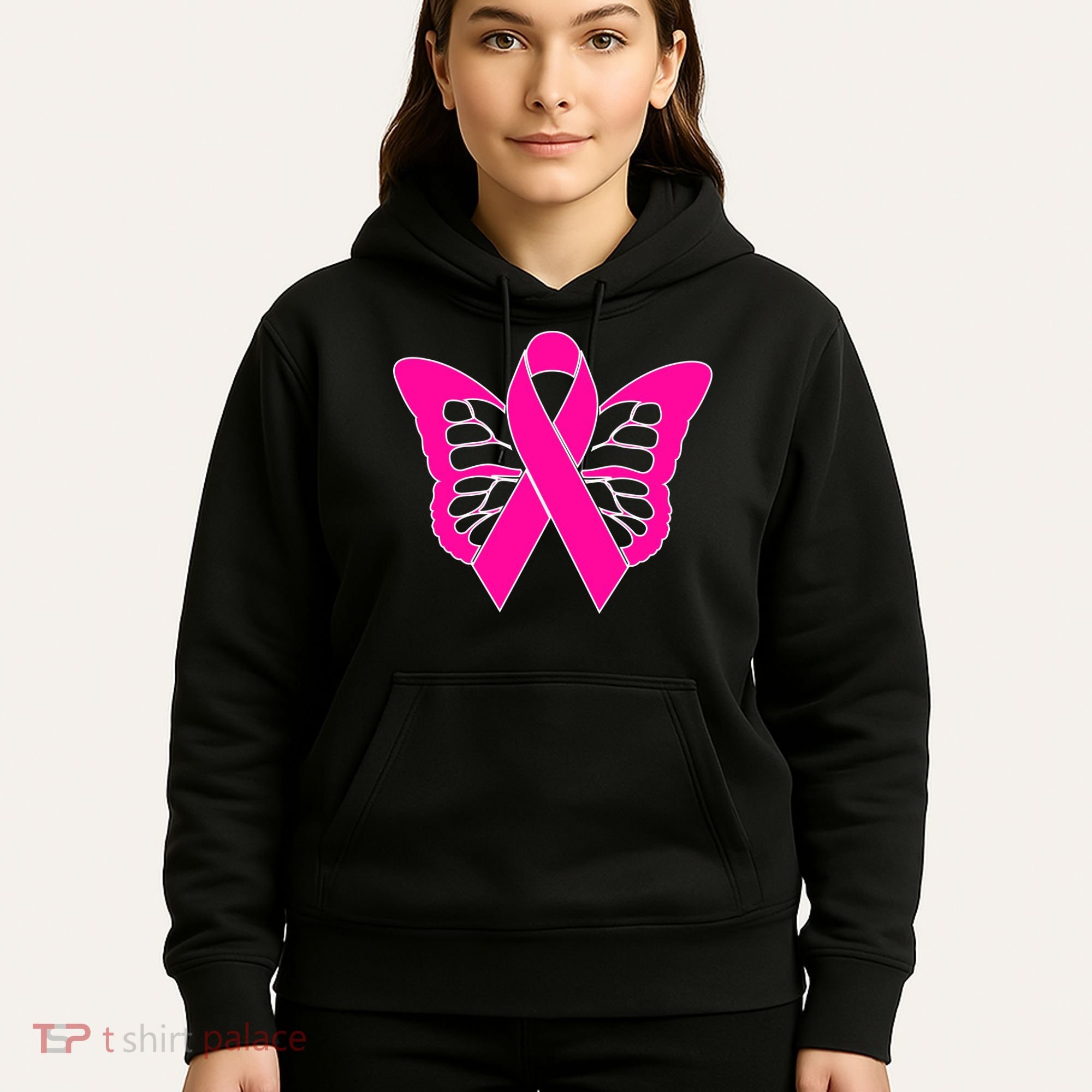 Butterfly Ribbon Breast Cancer Hoodie