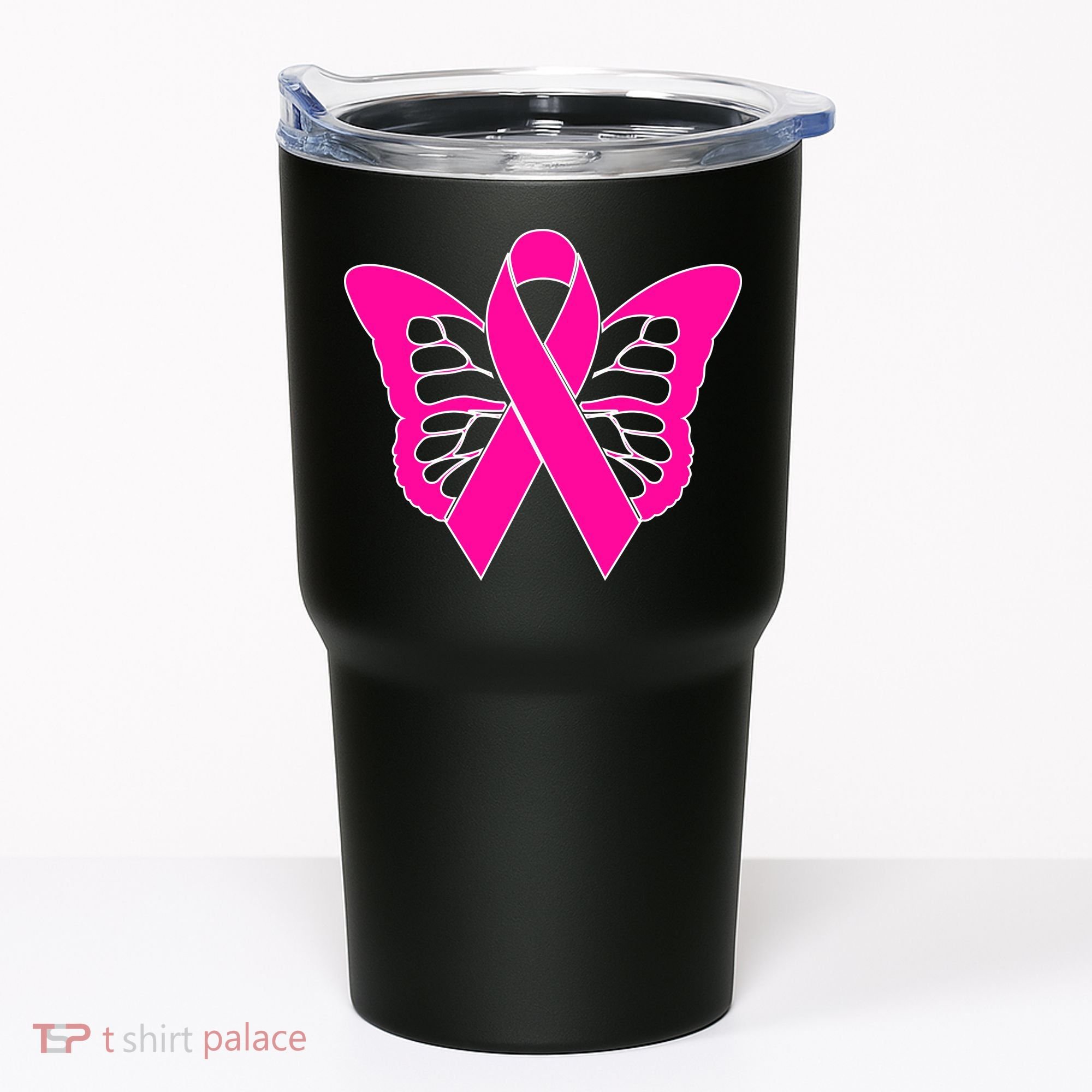 Butterfly Ribbon Breast Cancer Tumbler