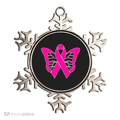 Butterfly Ribbon Breast Cancer Ornament