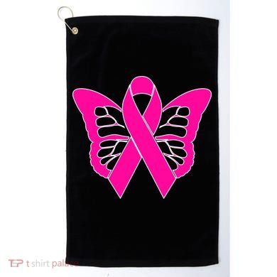 Butterfly Ribbon Breast Cancer Golf Towel