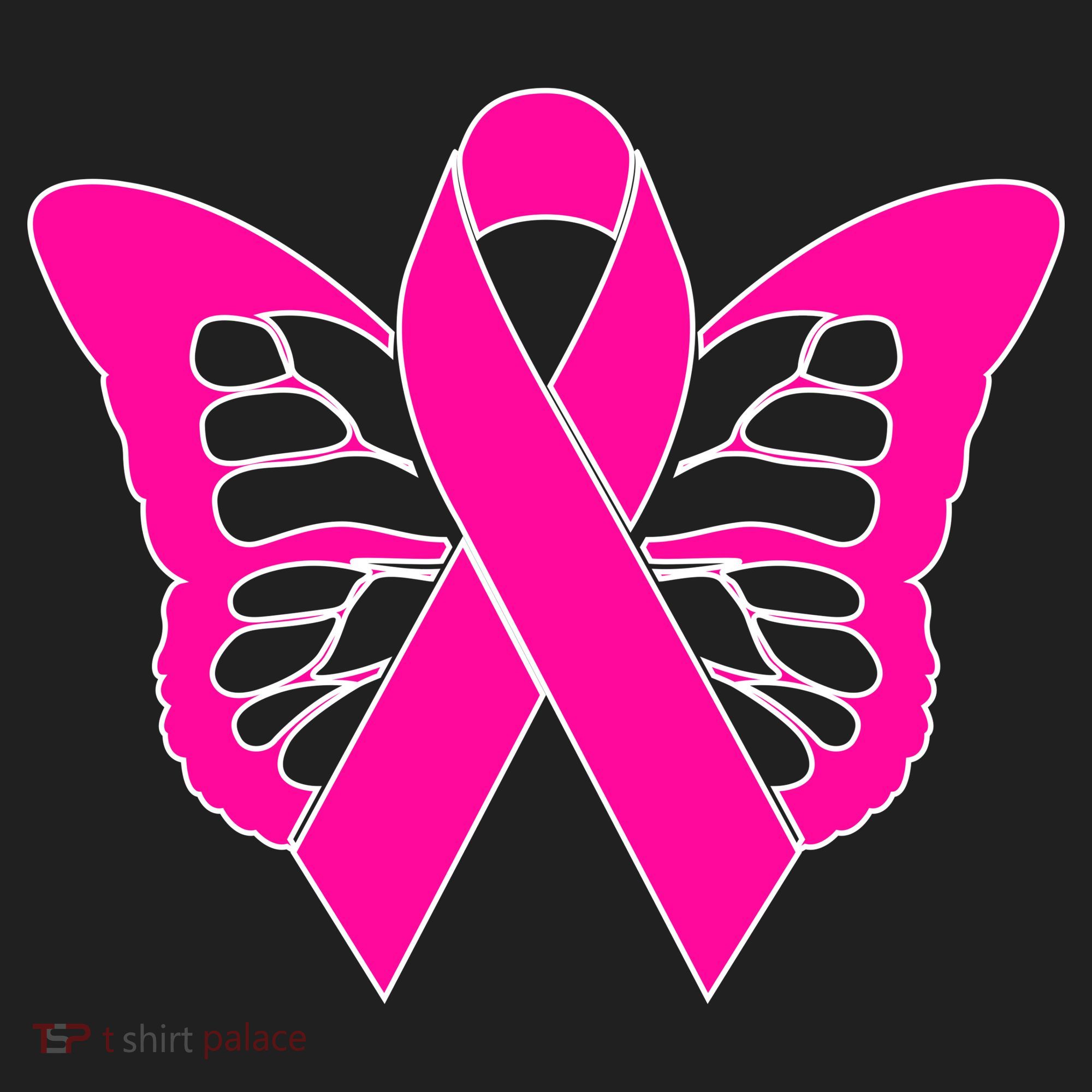 Butterfly Ribbon Breast Cancer Golf Towel