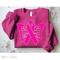 Butterfly Ribbon Breast Cancer Sweatshirt thumb 2