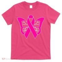 Butterfly Ribbon Breast Cancer T-Shirt thumb 0