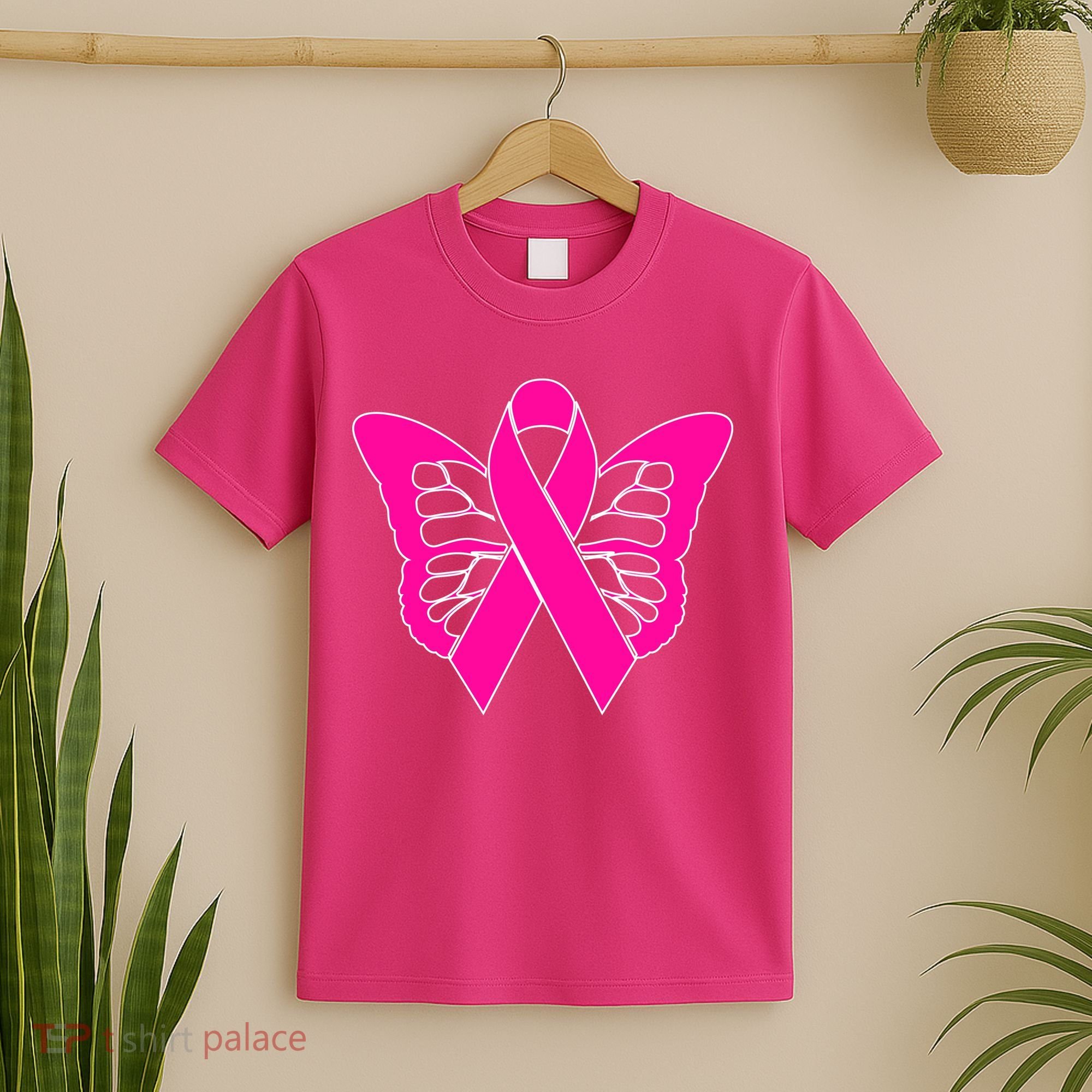 Butterfly Ribbon Breast Cancer T-Shirt