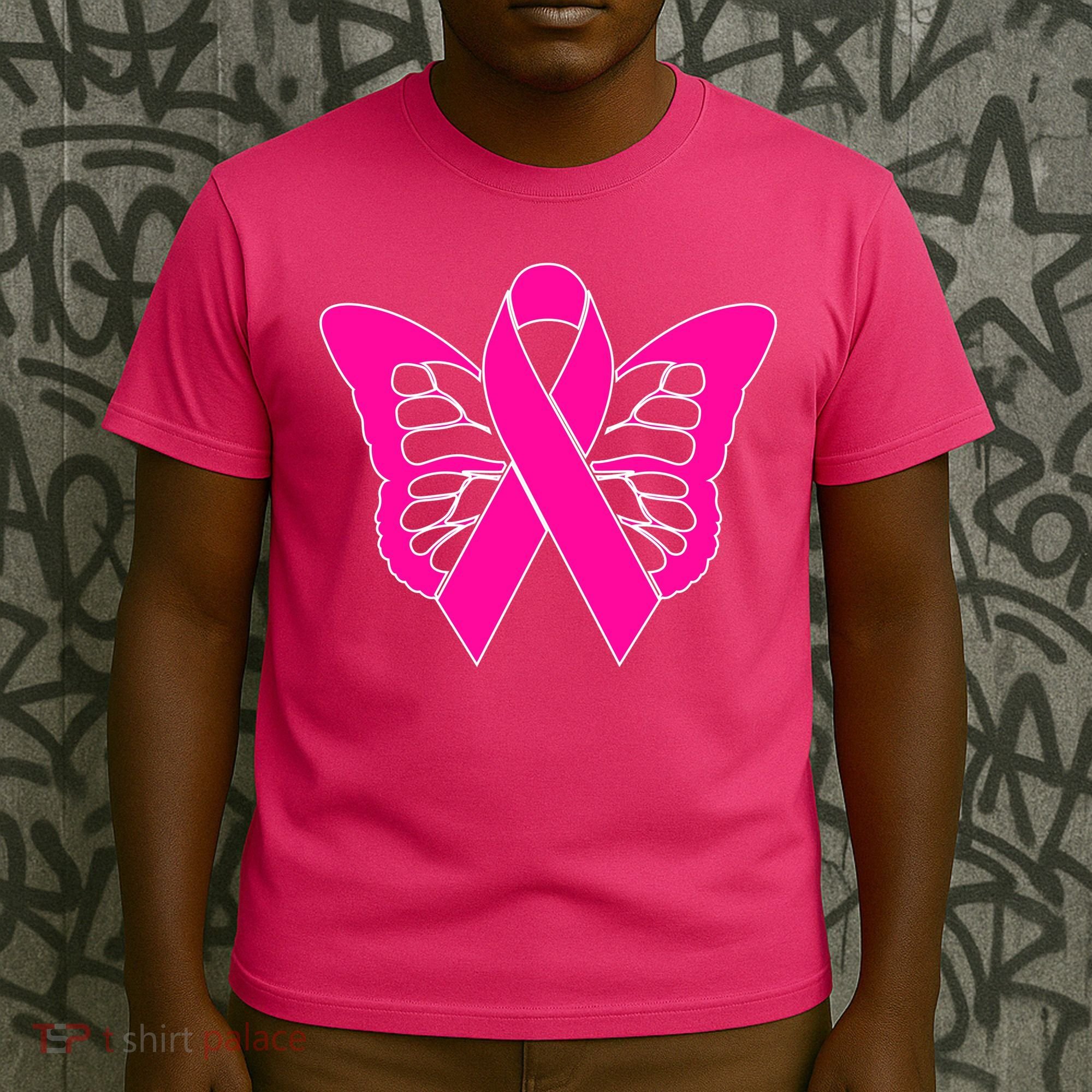 Butterfly Ribbon Breast Cancer T-Shirt