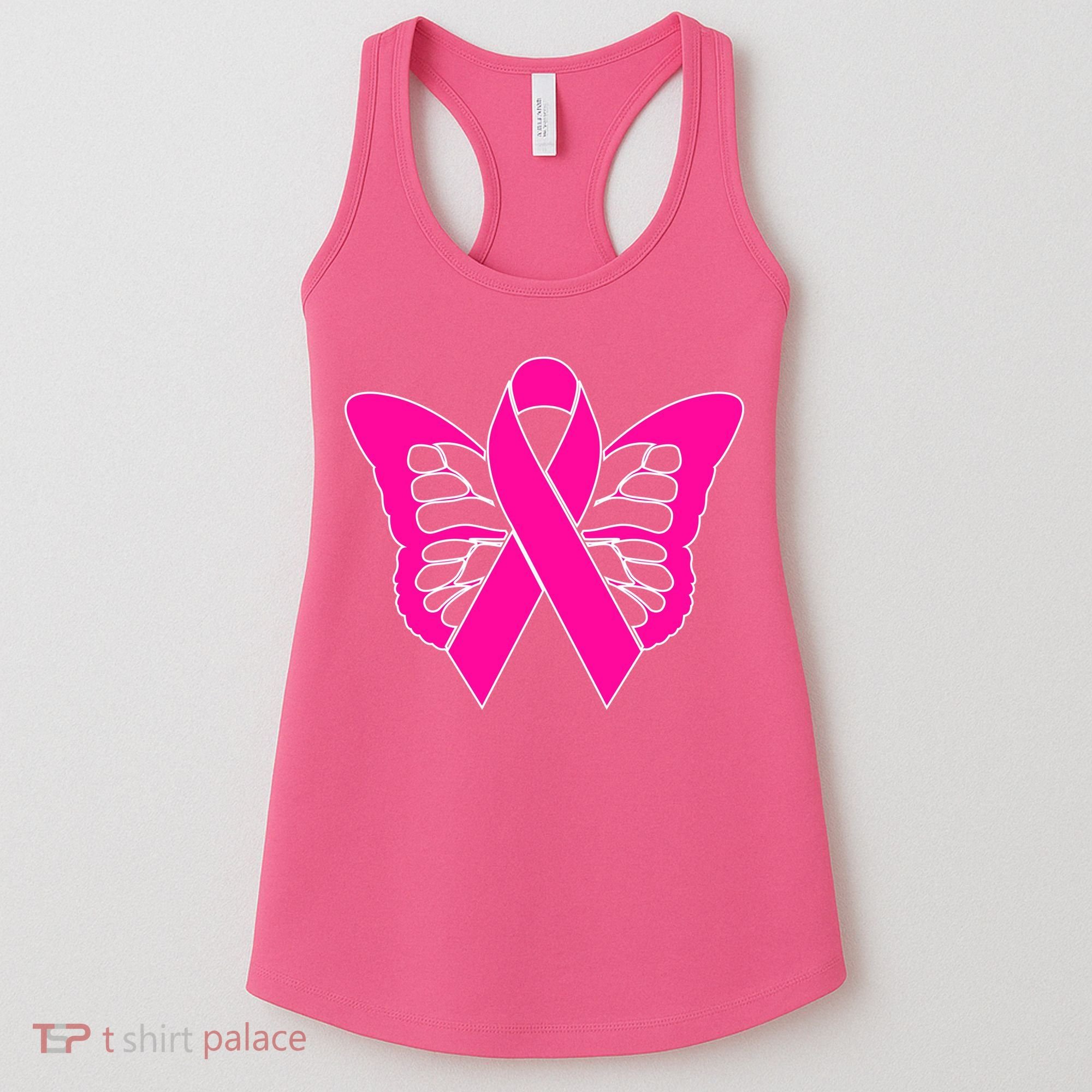 Butterfly Ribbon Breast Cancer Women's Tank Top