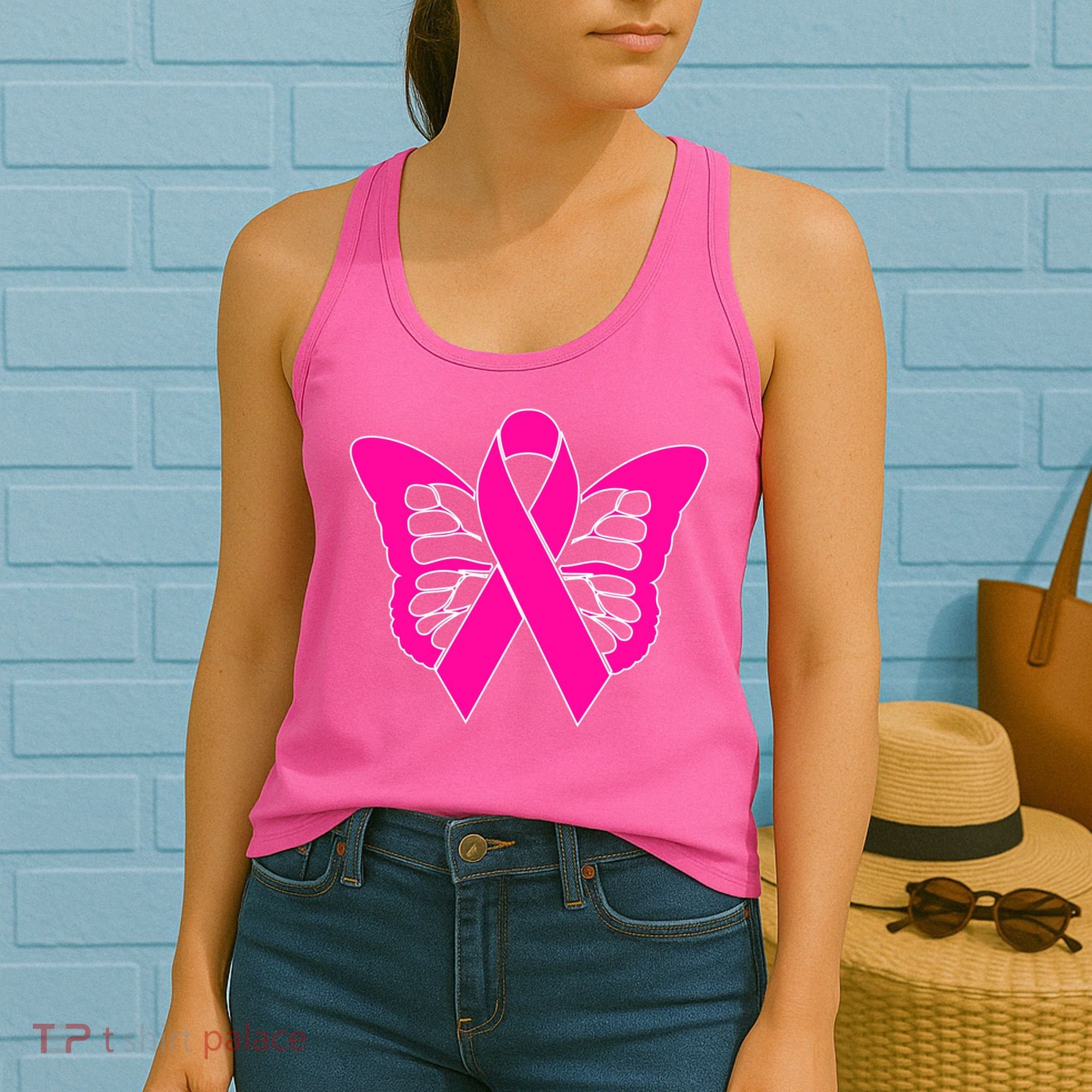 Butterfly Ribbon Breast Cancer Women's Tank Top