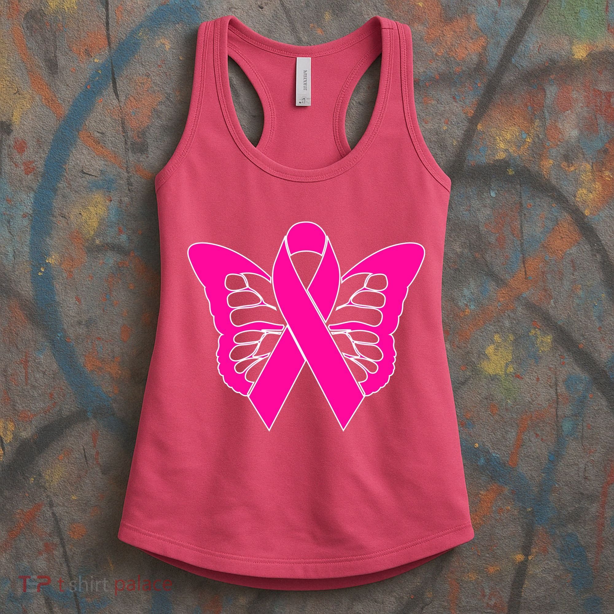 Butterfly Ribbon Breast Cancer Women's Tank Top