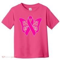 Butterfly Ribbon Breast Cancer Toddler T-Shirt thumb 0