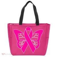 Butterfly Ribbon Breast Cancer Tote Bag thumb 0