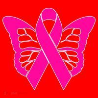 Butterfly Ribbon Breast Cancer Santa Hat thumb 1