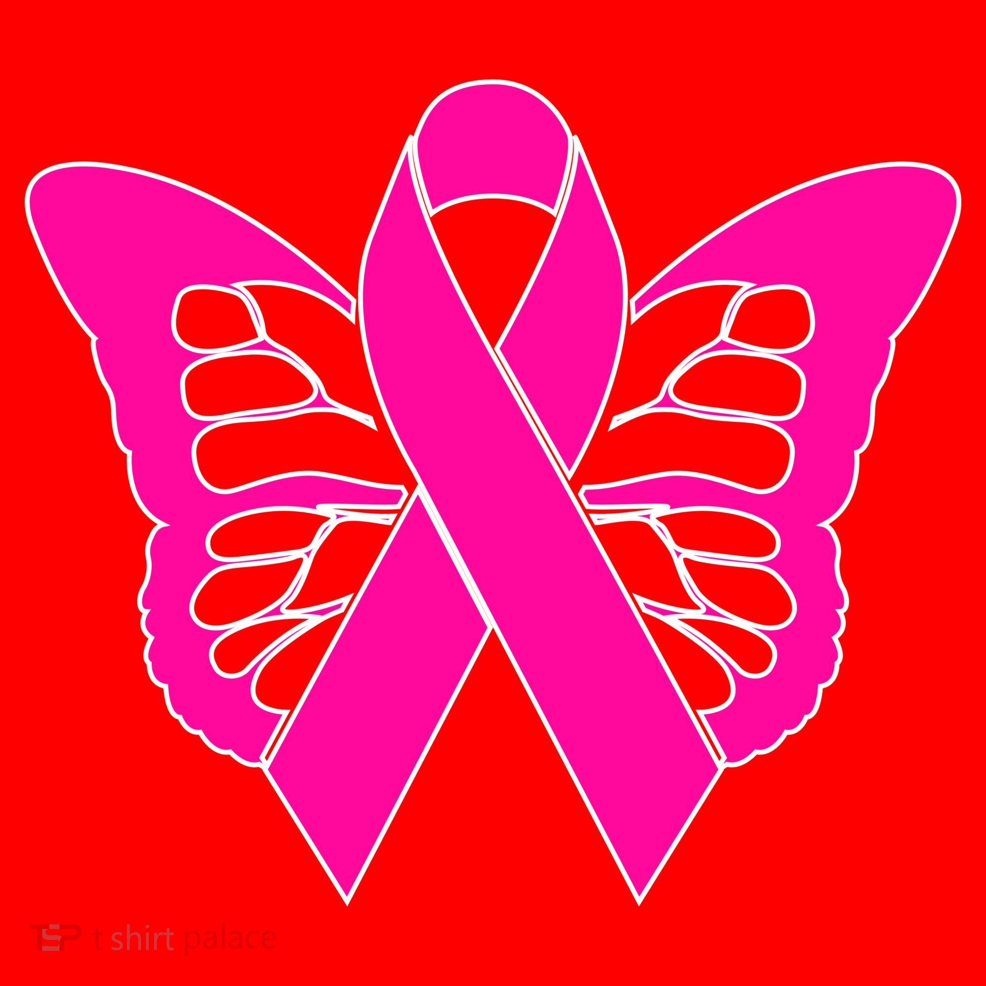 Butterfly Ribbon Breast Cancer Santa Hat