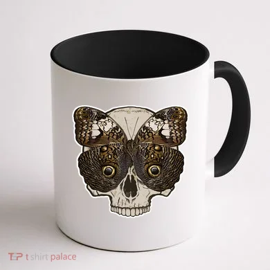 Butterfly Skull Moth Coffee Mug back