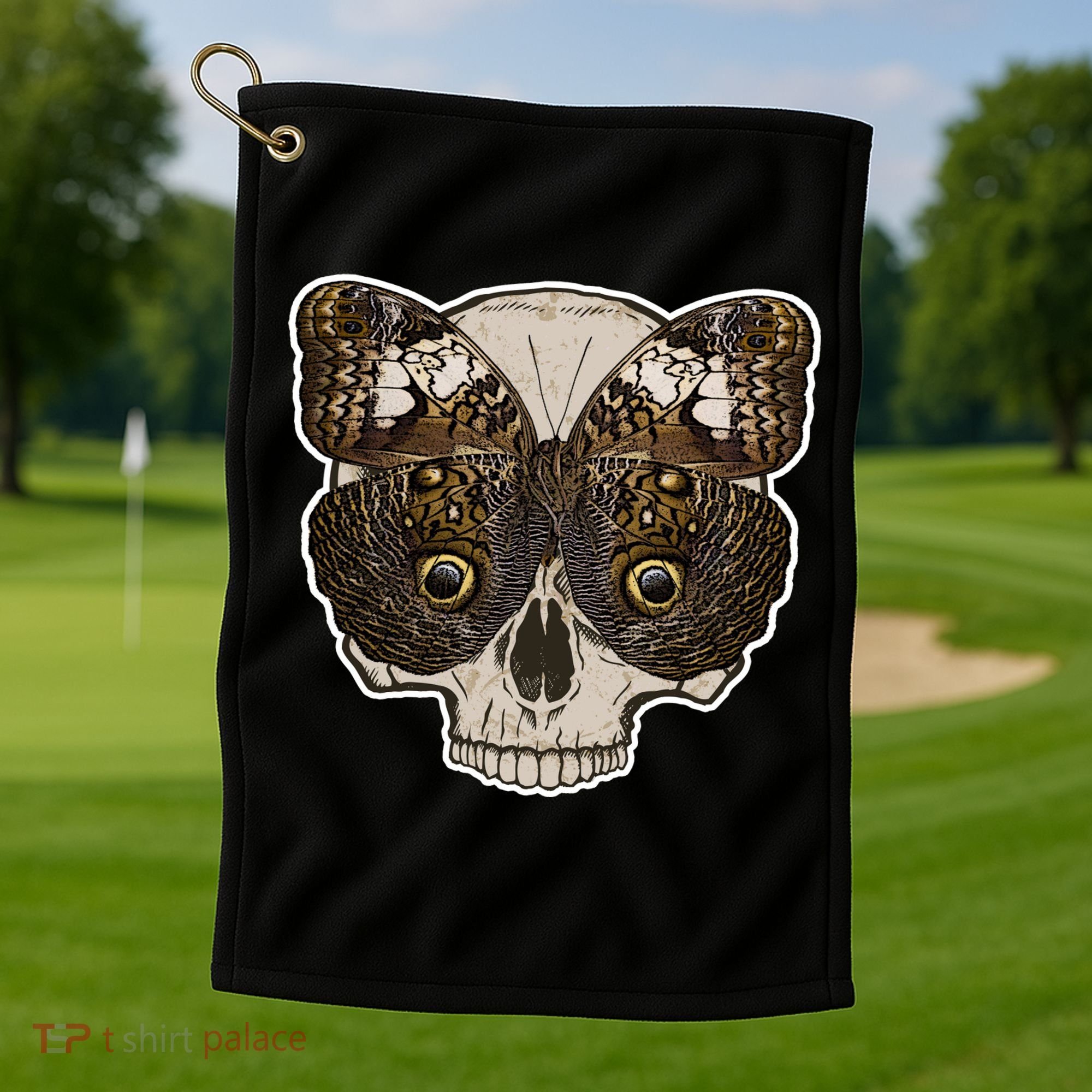 Butterfly Skull Moth Golf Towel