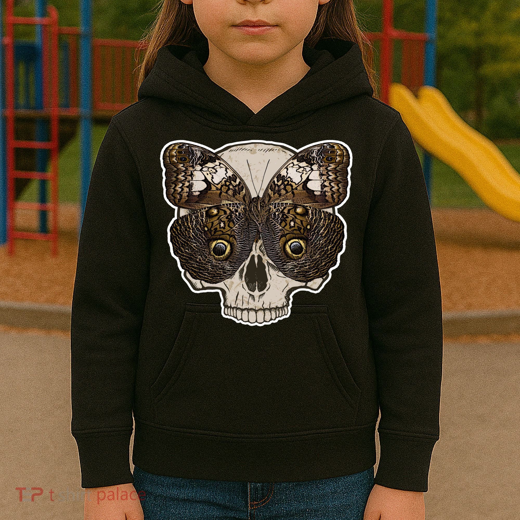Butterfly Skull Moth Kids Hoodie
