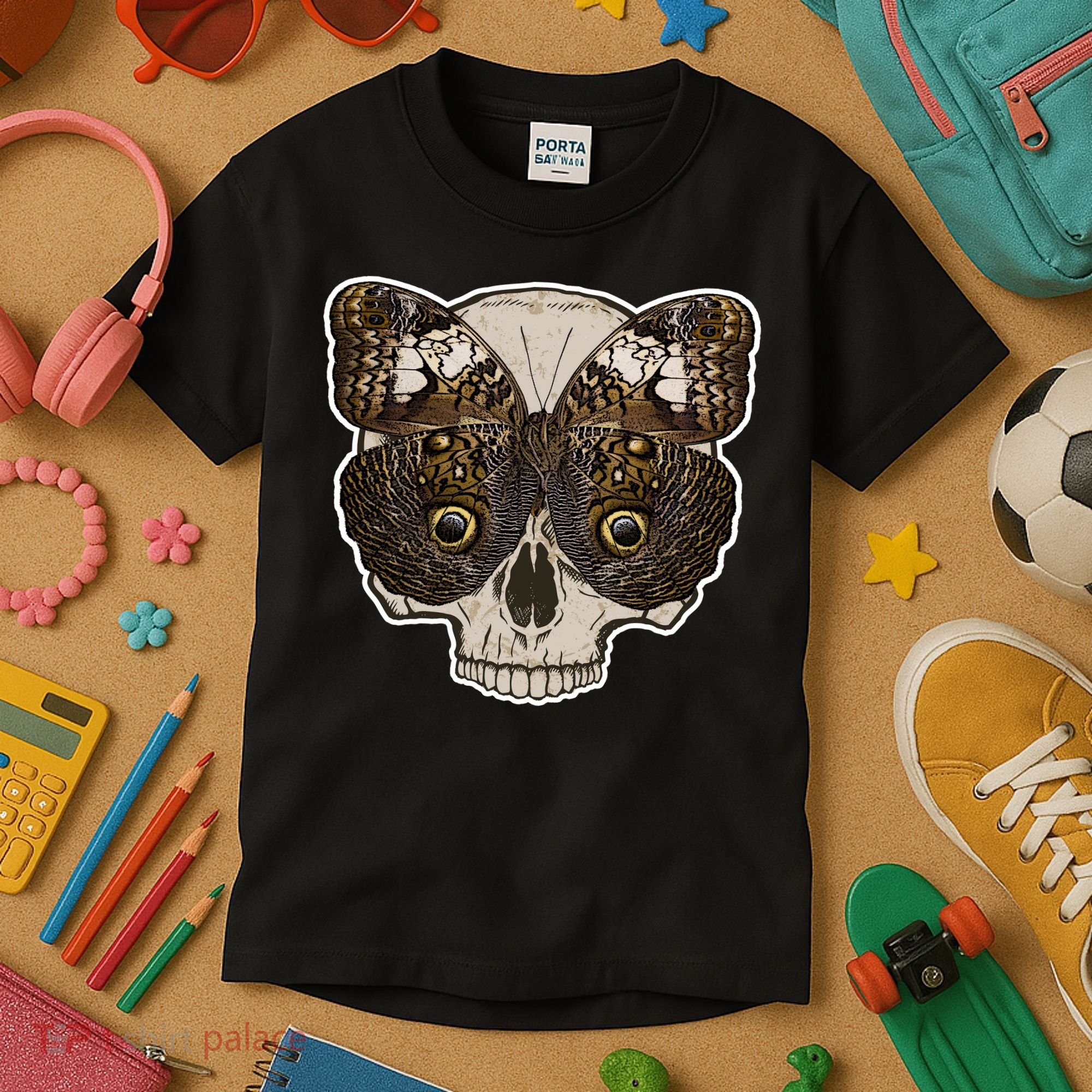 Butterfly Skull Moth Kids T-Shirt