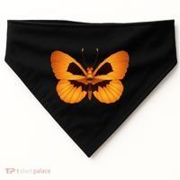 Butterfly With Face Halloween Pumpkin USA-Made Doggie Bandana thumb 0