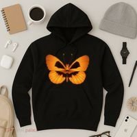 Butterfly With Face Halloween Pumpkin Hoodie thumb 3