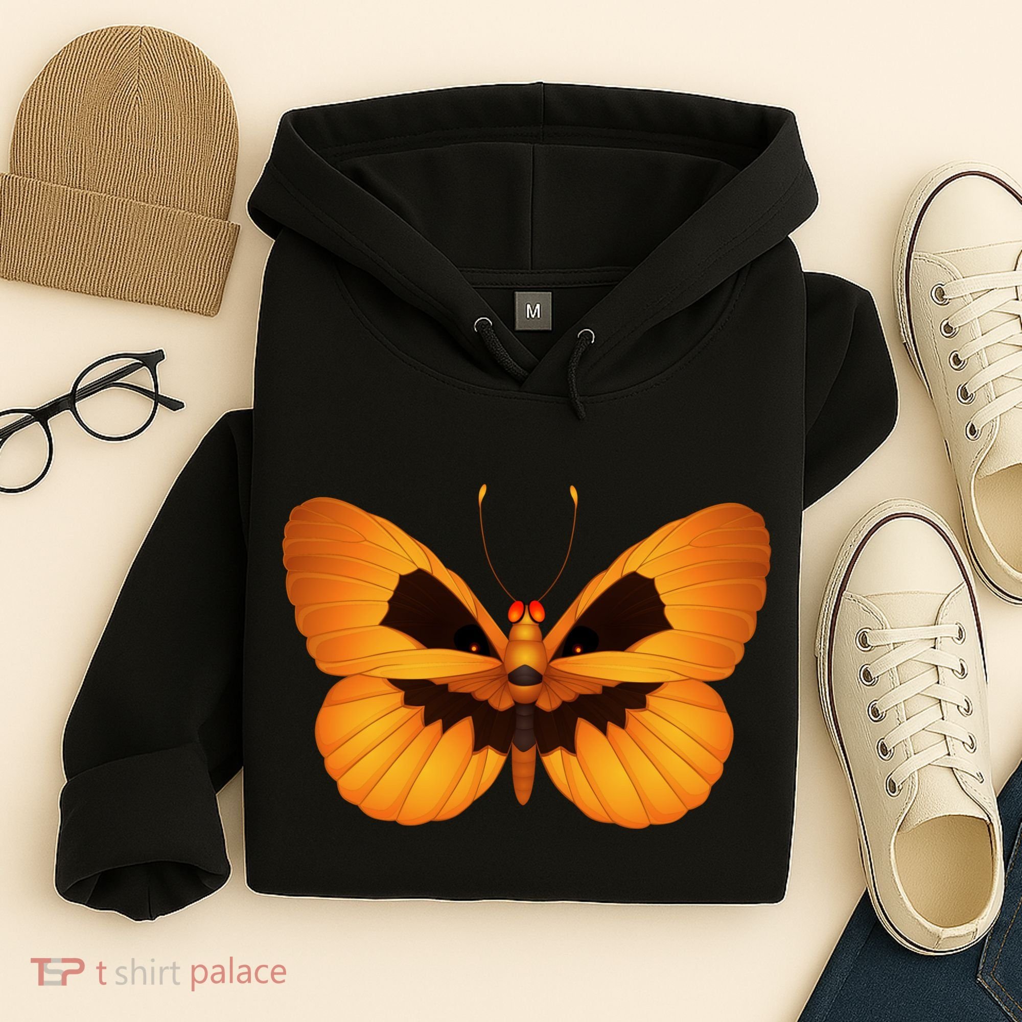 Butterfly With Face Halloween Pumpkin Hoodie