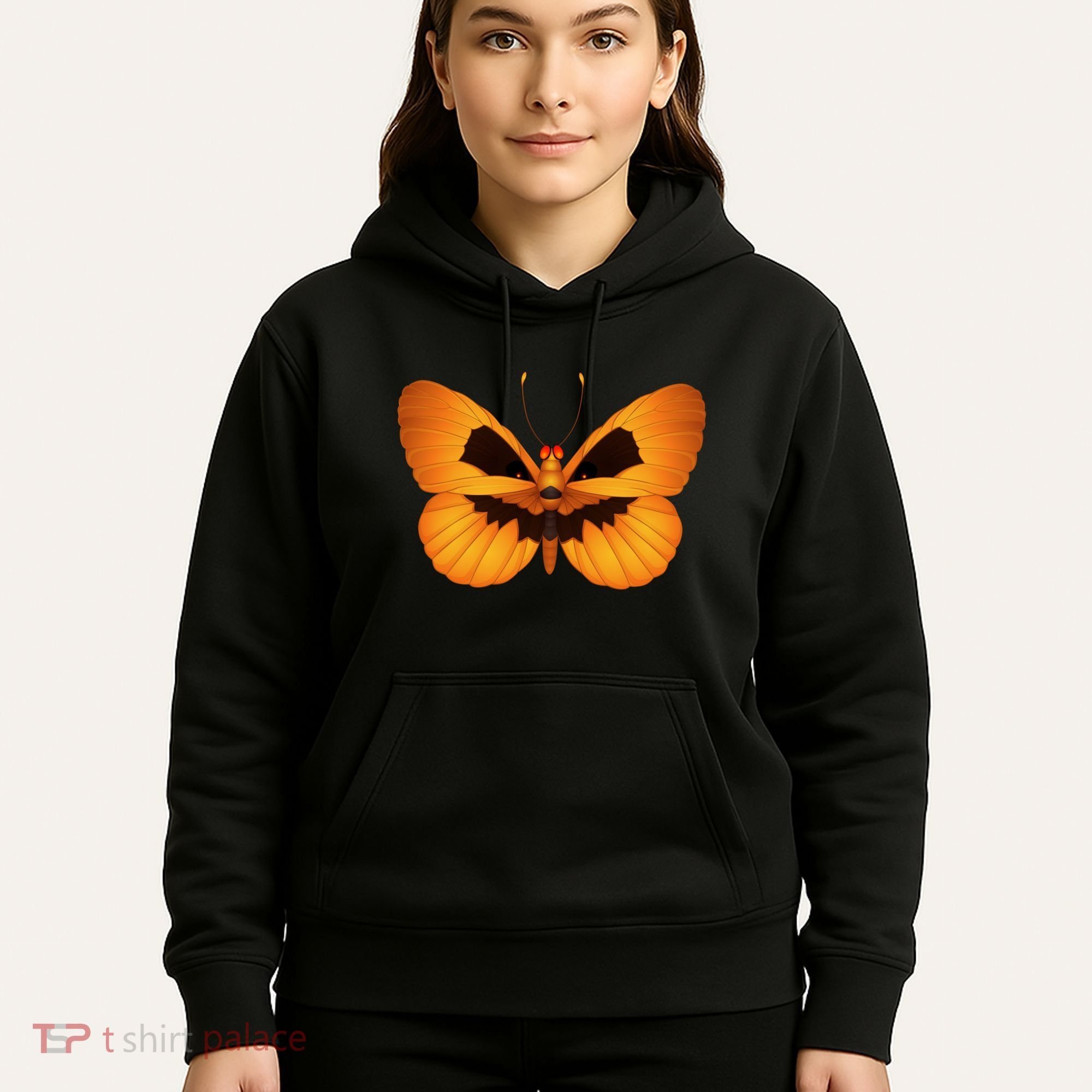 Butterfly With Face Halloween Pumpkin Hoodie