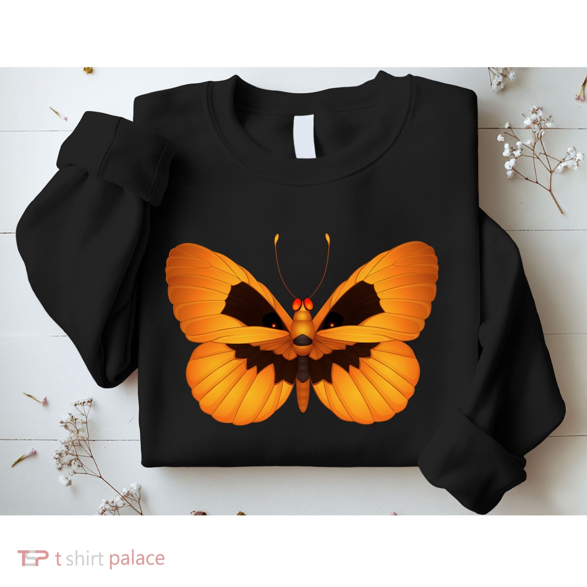 Butterfly With Face Halloween Pumpkin Sweatshirt