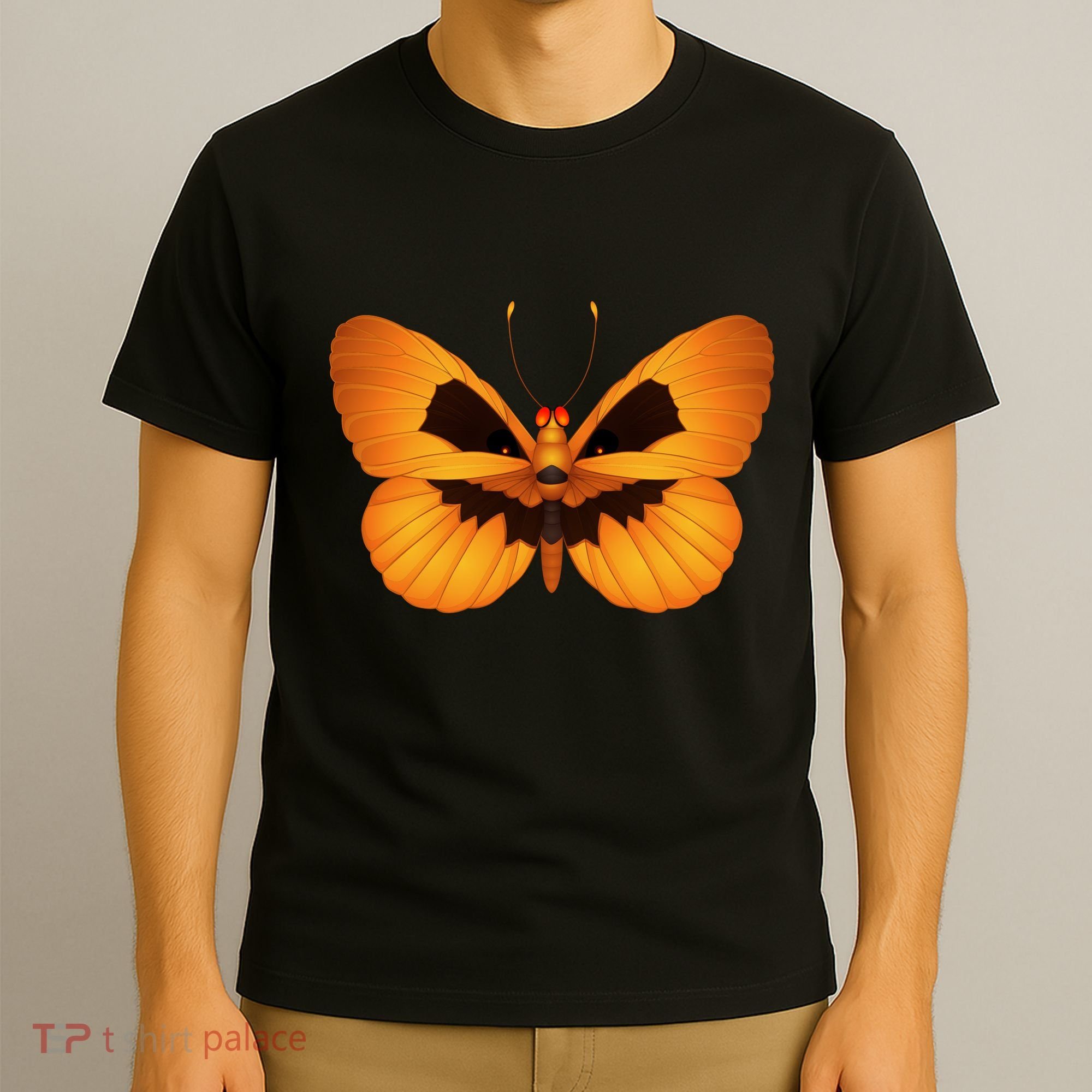 Butterfly With Face Halloween Pumpkin T-Shirt