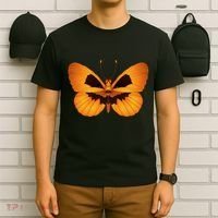 Butterfly With Face Halloween Pumpkin T-Shirt thumb 6