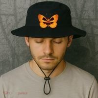 Butterfly With Face Halloween Pumpkin Bucket Hat thumb 2