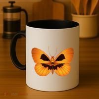 Butterfly With Face Halloween Pumpkin Coffee Mug thumb 4