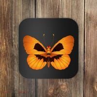 Butterfly With Face Halloween Pumpkin Coaster thumb 0