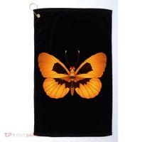Butterfly With Face Halloween Pumpkin Golf Towel thumb 0