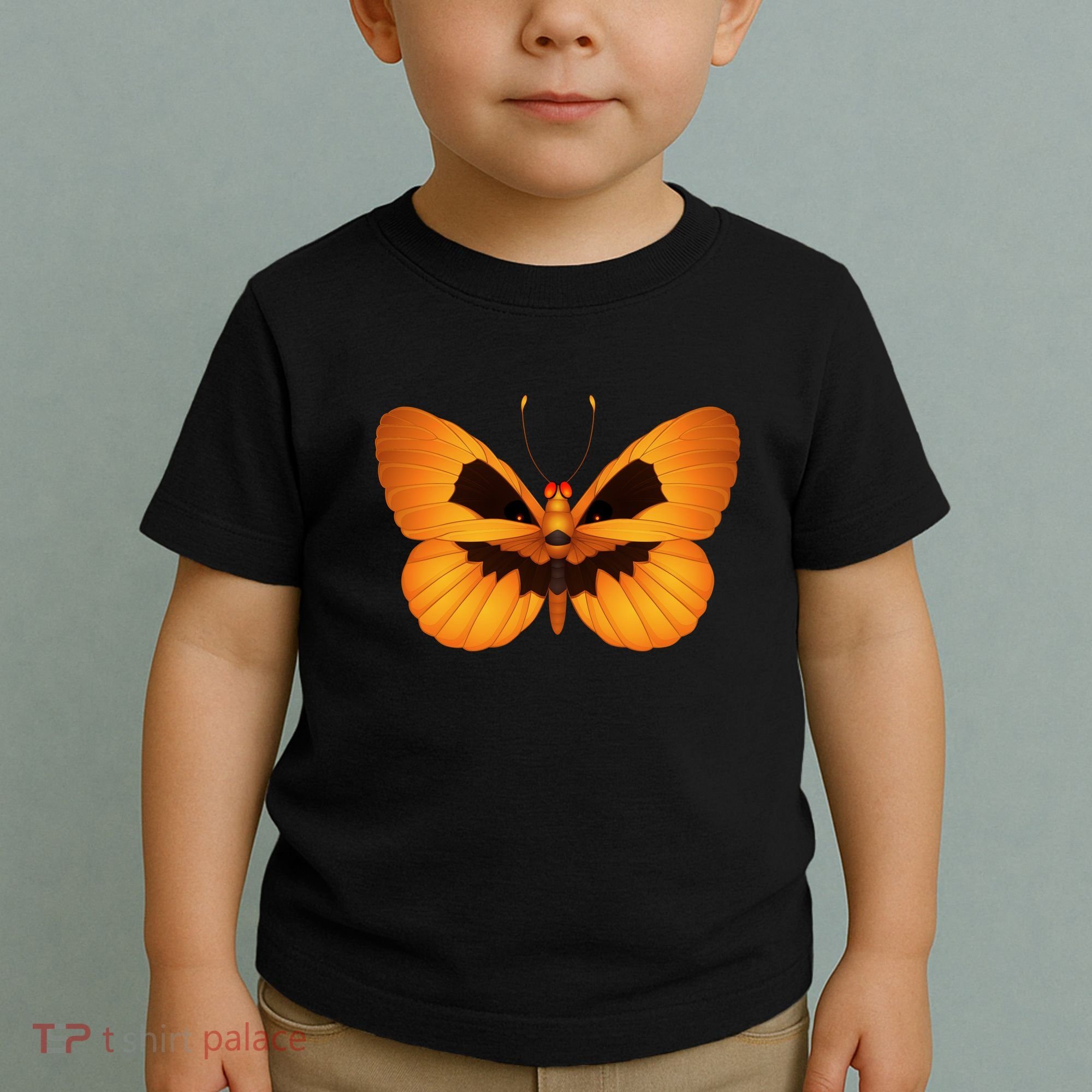 Butterfly With Face Halloween Pumpkin Toddler T-Shirt