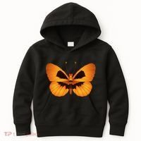 Butterfly With Face Halloween Pumpkin Kids Hoodie thumb 0