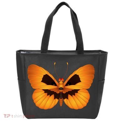 Butterfly With Face Halloween Pumpkin Tote Bag