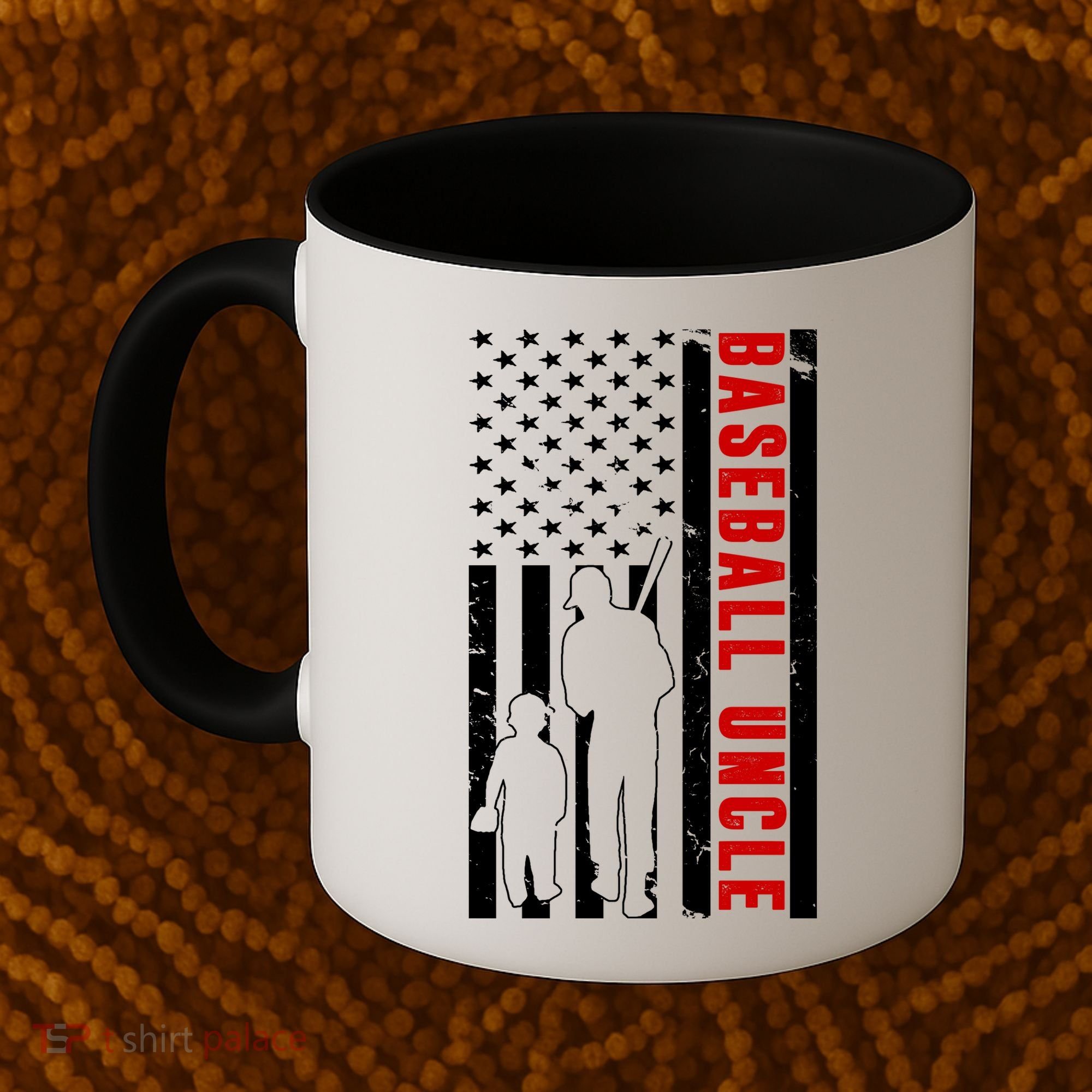 Baseball Uncle USA Flag Coffee Mug