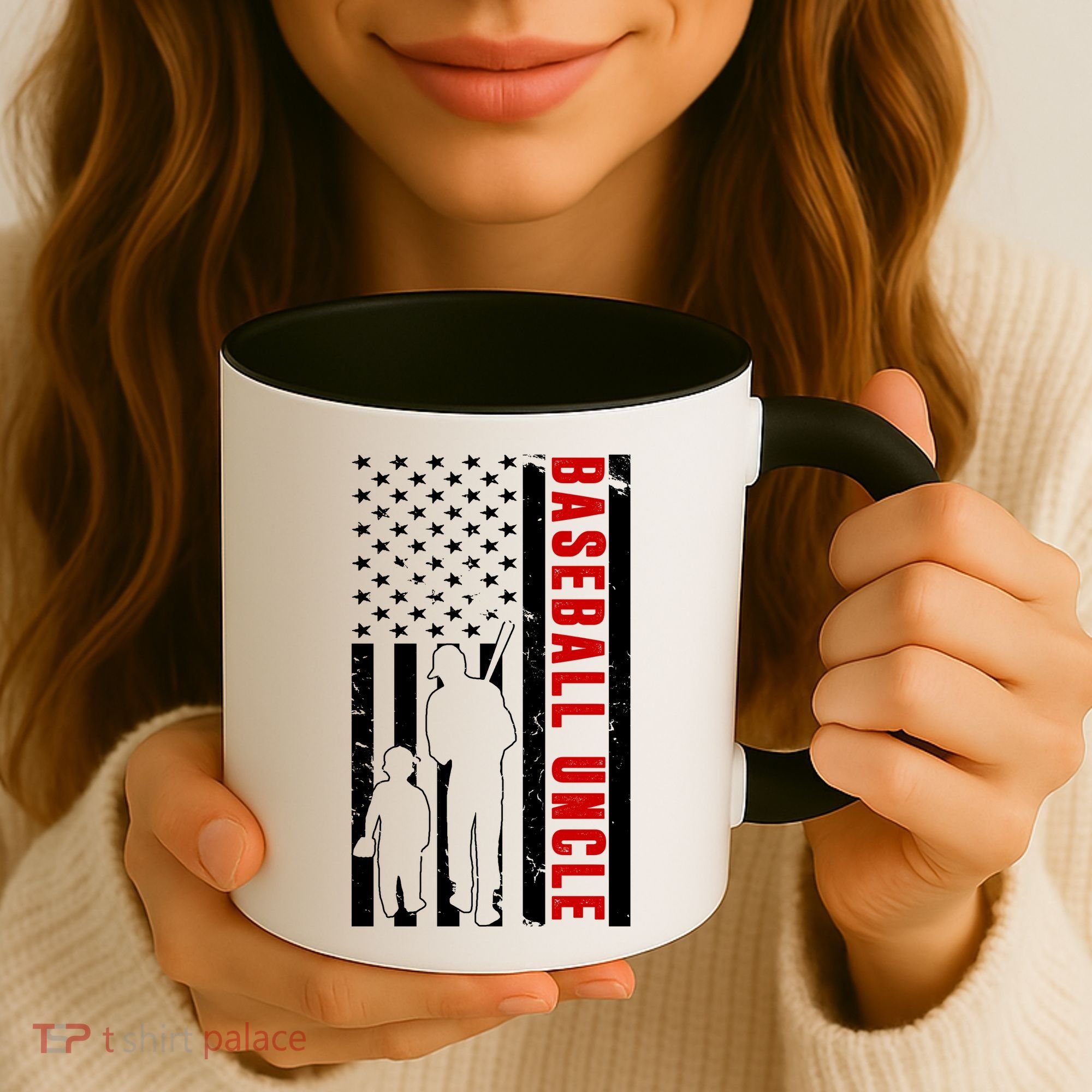 Baseball Uncle USA Flag Coffee Mug