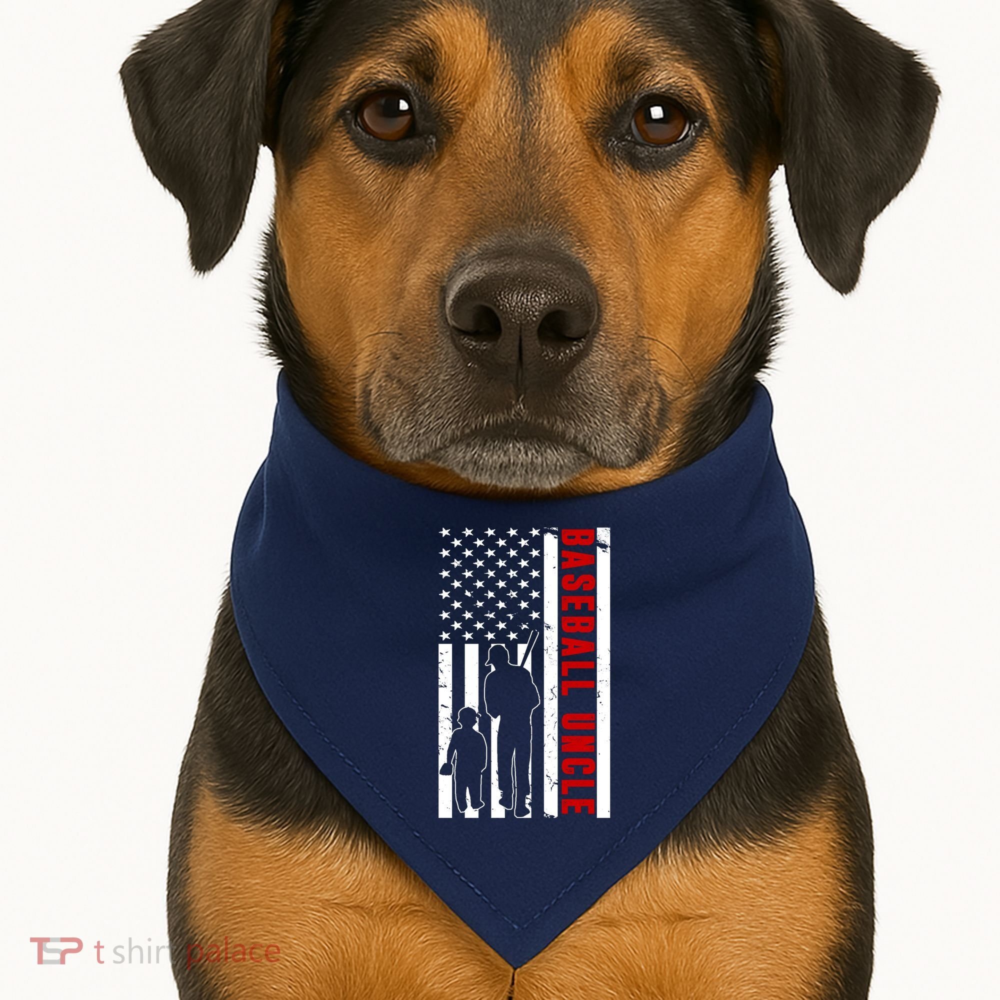Baseball Uncle USA Flag USA-Made Doggie Bandana
